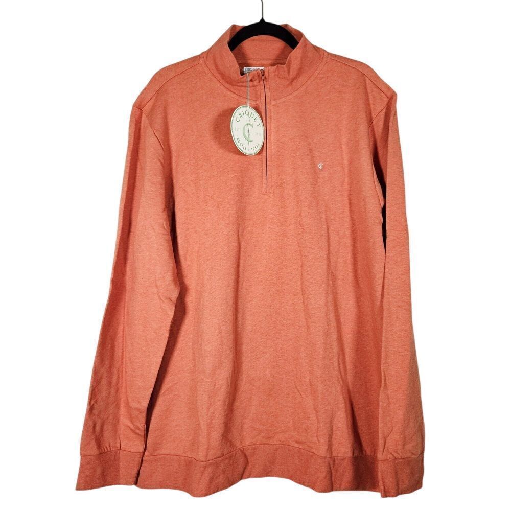 Criquet Men XXL Quarter Zip Golf Long Sleeve Mock Neck Sweatershirt Pullover NWT